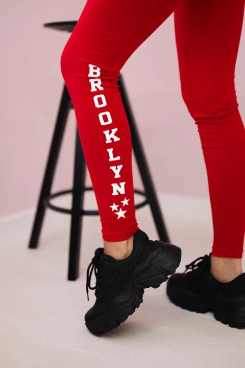 Spodnie leginsy Brooklyn czerwone