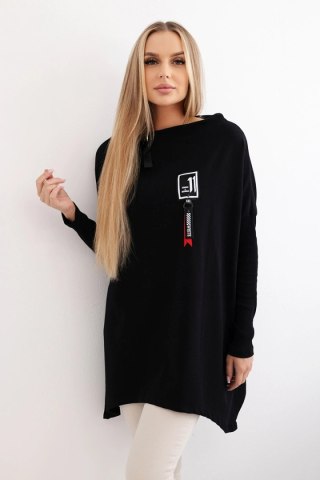 Bluza oversize z asymetrycznymi bokami czarna