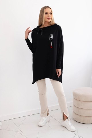 Bluza oversize z asymetrycznymi bokami czarna