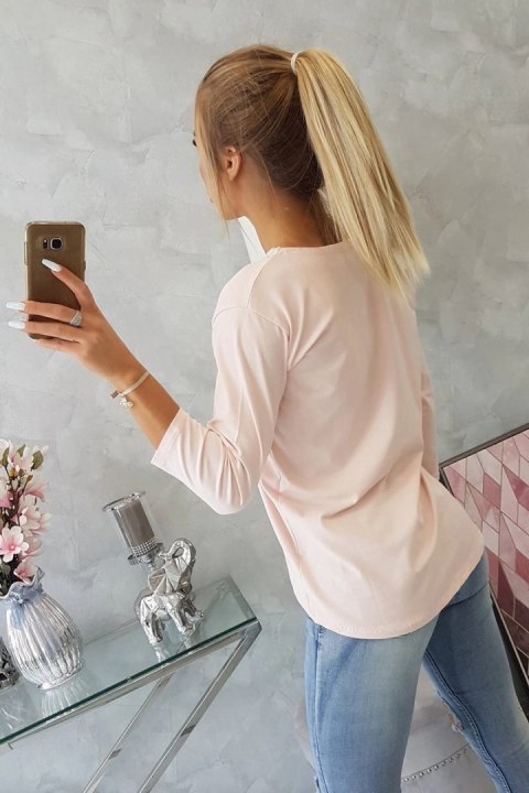 Bluzka z nadrukiem Summer Girl pudrowy róż Bluzka z nadrukiem Summer Girl pudrowy róż