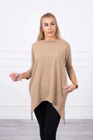 Bluza z nadrukiem roweru camelowa