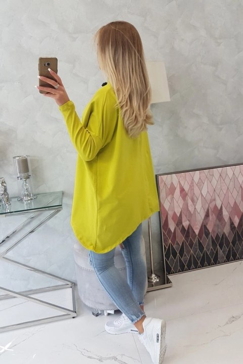 Bluza oversize z asymetrycznymi bokami kiwi