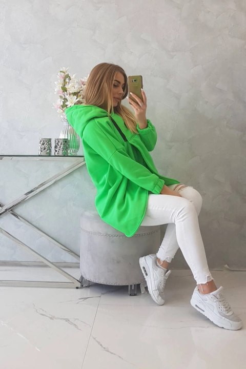 Bluza z krótkim suwakiem zielony neon