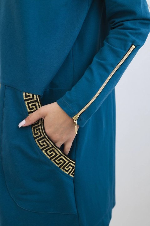 Bluza z ozdobną taśmą morska