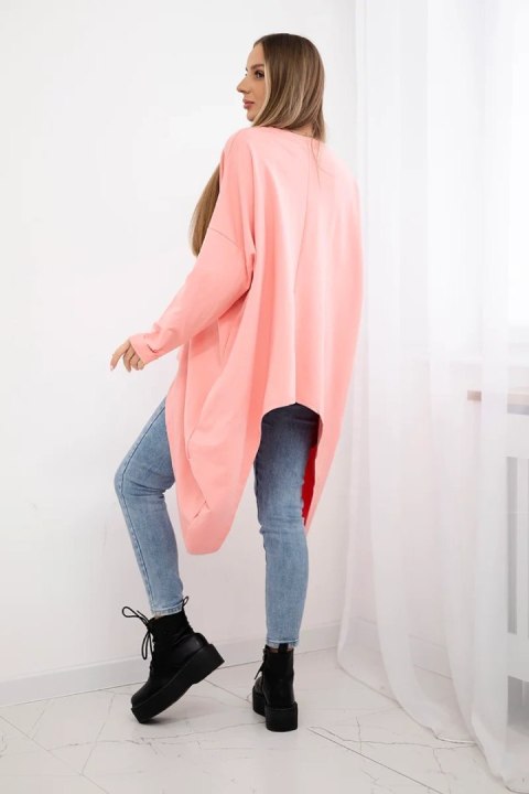 Bluzka z nadrukiem oversize morelowa