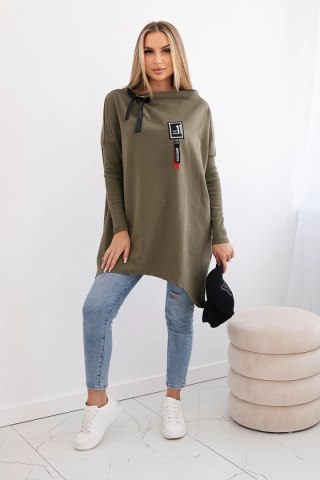 Bluza oversize z asymetrycznymi bokami khaki