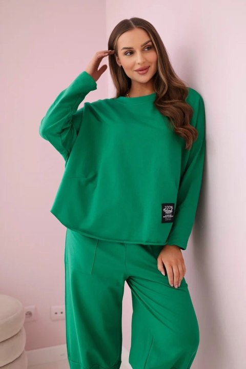 Komplet bawełniany bluza + spodnie zielony Komplet bawełniany bluza + spodnie zielony