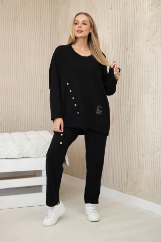 Komplet bawełniany oversize bluza + spodnie czarny