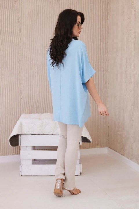 Bluzka oversize z wisiorkiem niebieski Bluzka oversize z wisiorkiem niebieski