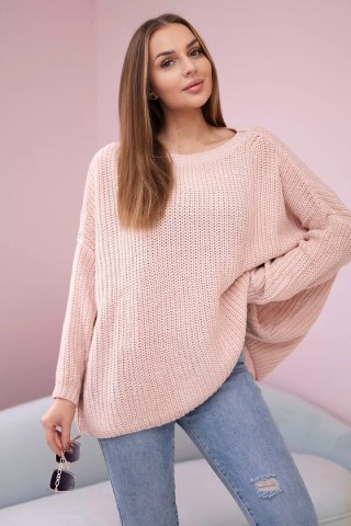 Sweter szeroki oversize pudrowy róż