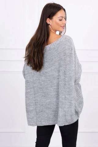 Sweter szeroki oversize szary