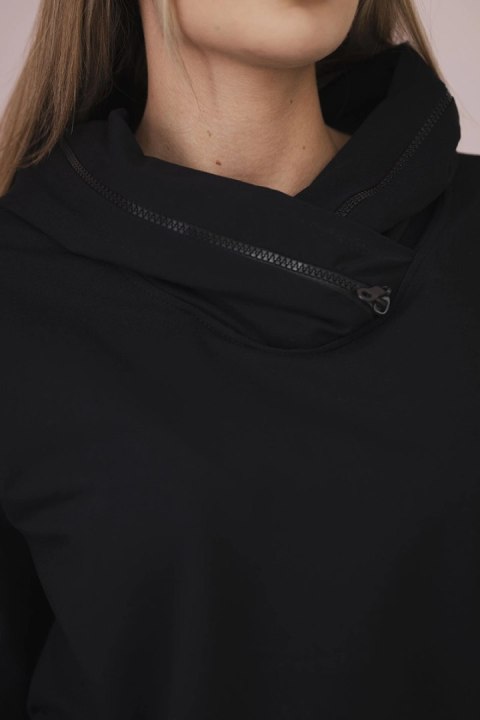 Bluza damska z zamkiem na kapturze czarna Bluza damska z zamkiem na kapturze czarna