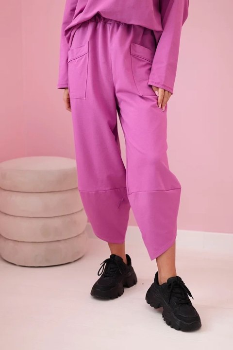 Komplet bawełniany bluza + spodnie bakłażanowy Komplet bawełniany bluza + spodnie bakłażanowy