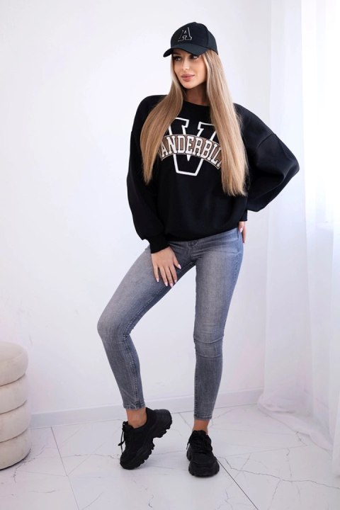 Bluza damska oversize z napisem Vanderbilt czarna Bluza damska oversize z napisem Vanderbilt czarna