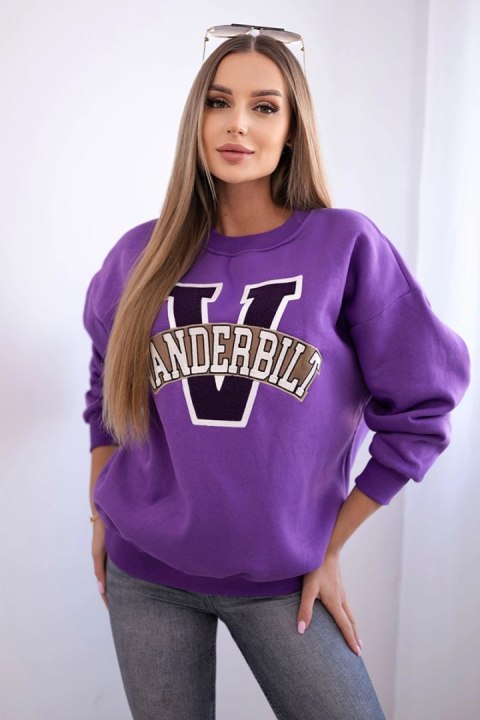 Bluza damska oversize z napisem Vanderbilt fioletowa Bluza damska oversize z napisem Vanderbilt fioletowa