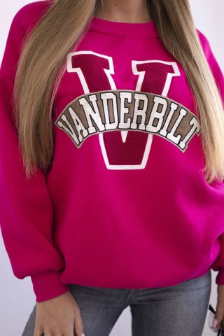 Bluza damska oversize z napisem Vanderbilt fuksja