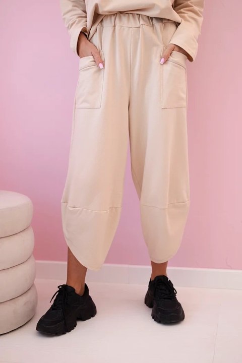 Komplet bawełniany bluza + spodnie ciemny beżowy Komplet bawełniany bluza + spodnie ciemny beżowy