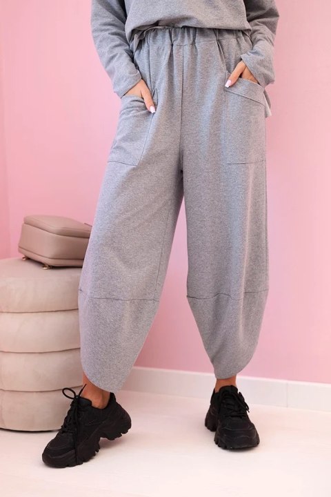 Komplet bawełniany bluza + spodnie szary melanż Komplet bawełniany bluza + spodnie szary melanż