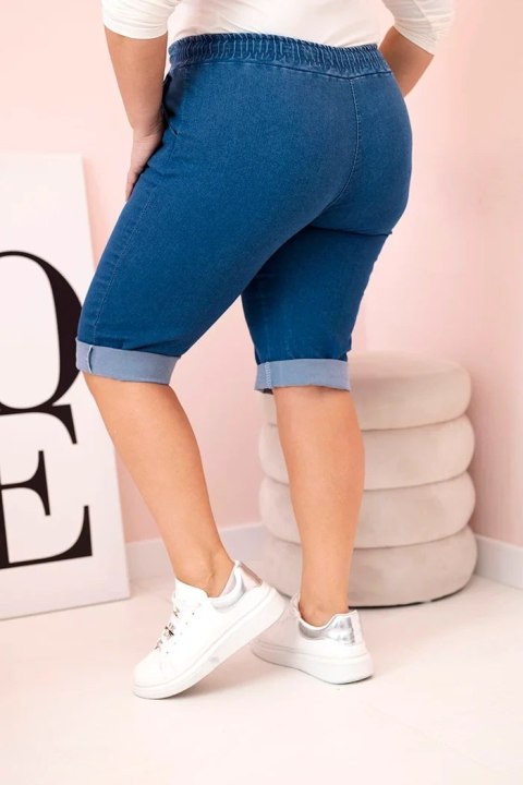 Spodenki damskie bawełniane Plus Size z wiązaniem jeansowe Spodenki damskie bawełniane Plus Size z wiązaniem jeansowe