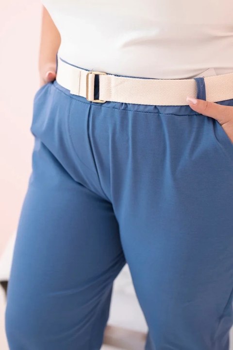 Spodnie damskie bawełniane Plus Size z paskiem jeansowe Spodnie damskie bawełniane Plus Size z paskiem jeansowe