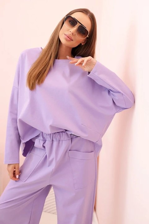 Komplet new punto bluza + spodnie jasny fioletowy