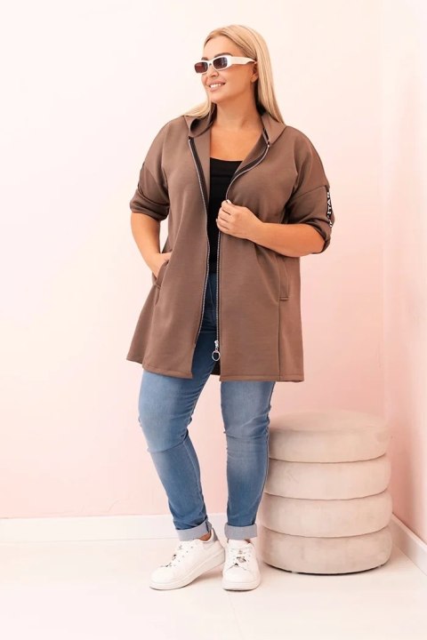 Bluza damska Plus Size z wiskozą rozpinana z kapturem fango