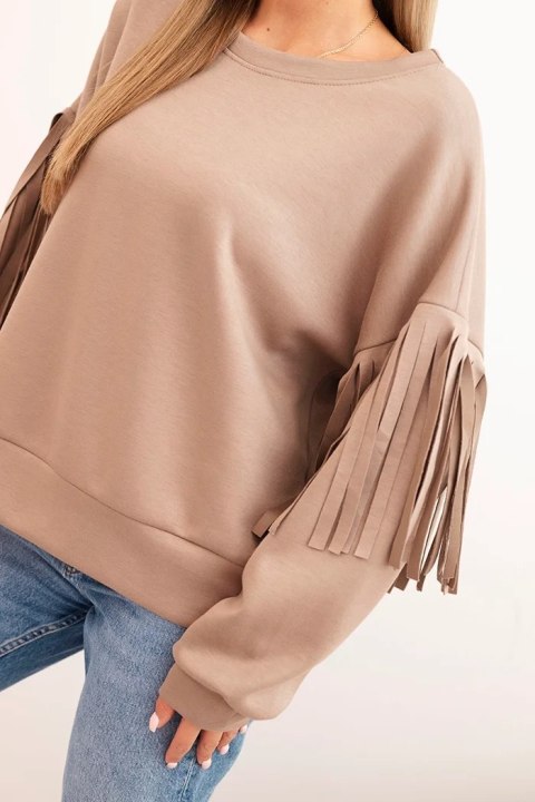 Bluza damska masełkowa z ozdobnymi rękawami fango