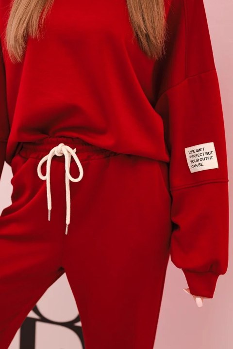 Komplet bluza + spodnie masełko bordowy
