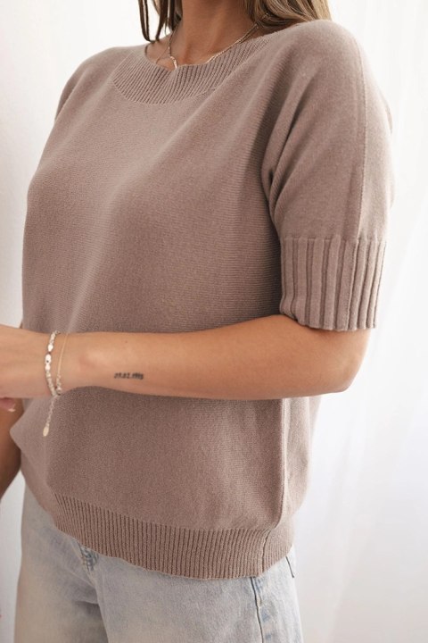 Sweter damski z wiskozy z krótkim rękawem fango