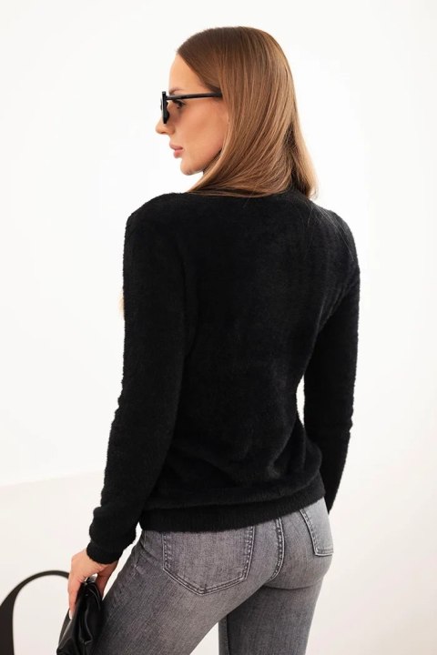 Sweter damski alpaka z golfem czarny