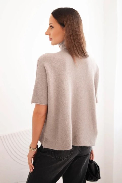 Sweter damski z krótkim rękawem o luźnym kroju fango
