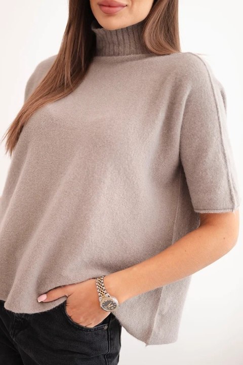 Sweter damski z krótkim rękawem o luźnym kroju fango