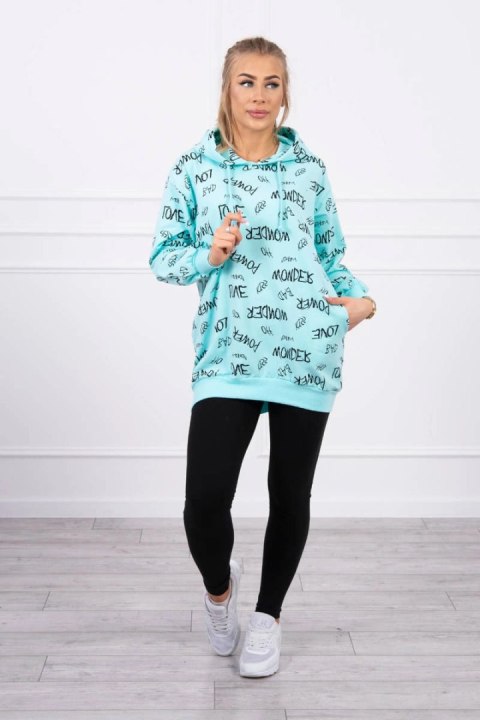 Bluza z napisami miętowy