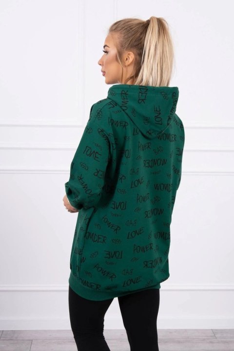Bluza z napisami zielona