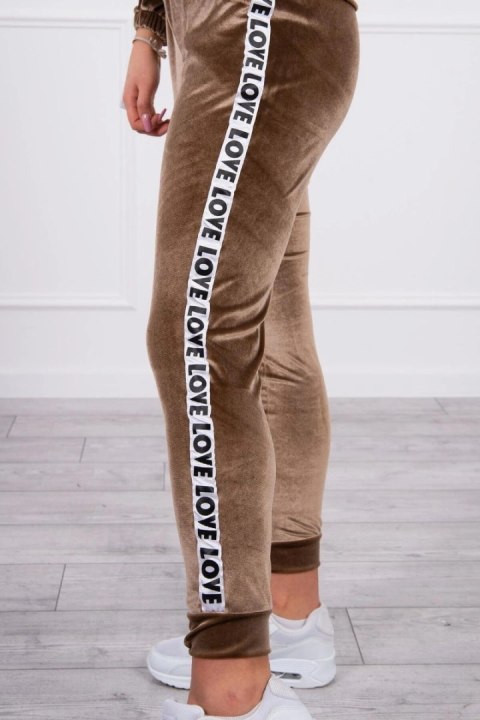 Komplet welurowy Love brązowy