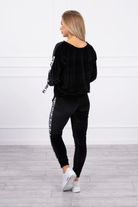 Komplet welurowy Love czarny