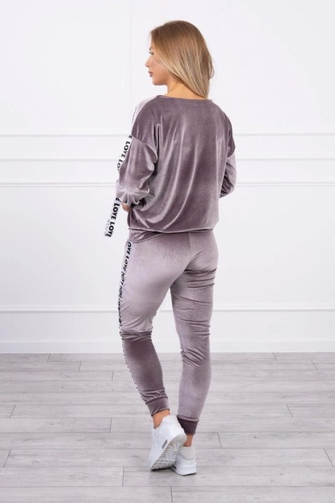 Komplet welurowy Love szary