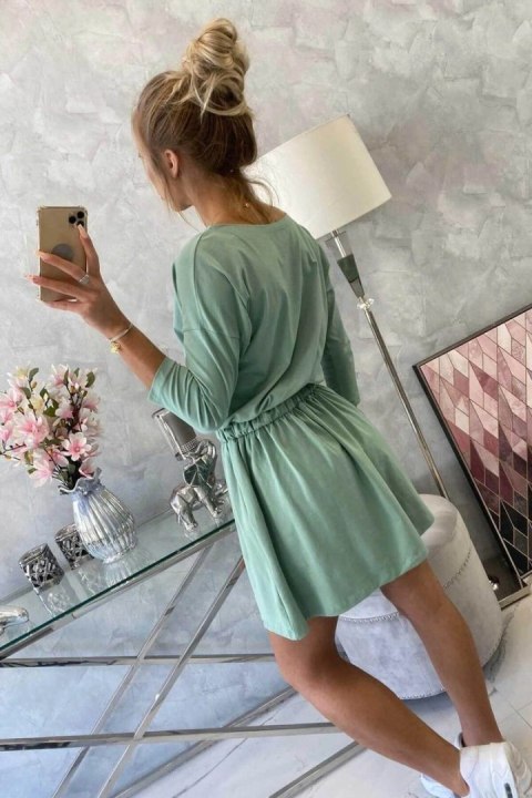 Sukienka z cekinową kieszonką ciemno miętowa