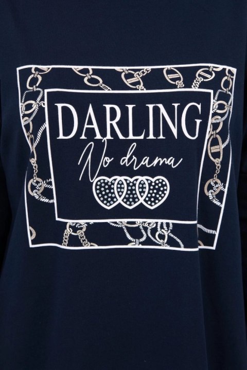 Tunika z nadrukiem Darling granatowa S/M - L/XL