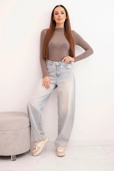 Damska bluzka z kaszmiru z delikatnym golfem i długim rękawem fango