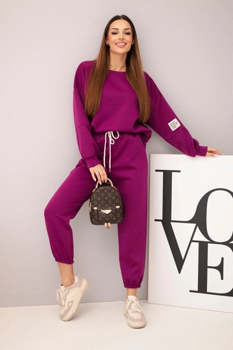 Komplet bluza + spodnie masełko ciemno fioletowy