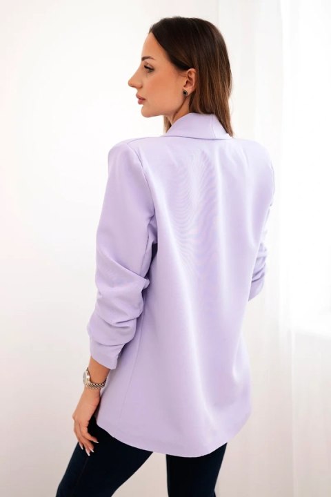 Marynarka z klapami elegancka jasno fioletowa