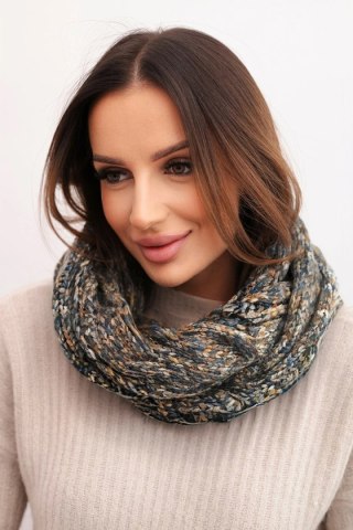 Komin damski wełniany melanżowy gruby otulacz na zimę KN24 jeansowy+khaki