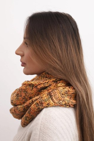 Komin damski wełniany melanżowy gruby otulacz na zimę KN24 musztardowy