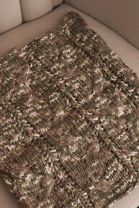 Komin damski wełniany miękki melanżowy szalik zimowy KN25 khaki+fango