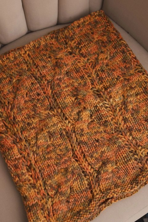 Komin damski wełniany miękki melanżowy szalik zimowy KN25 musztardowy