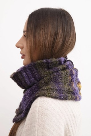 Komin damski wełniany miękki otulacz golf zimowy KN21 khaki