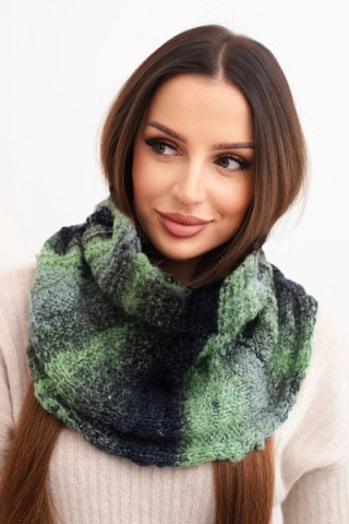 Komin damski wełniany miękki otulacz golf zimowy KN21 zielony