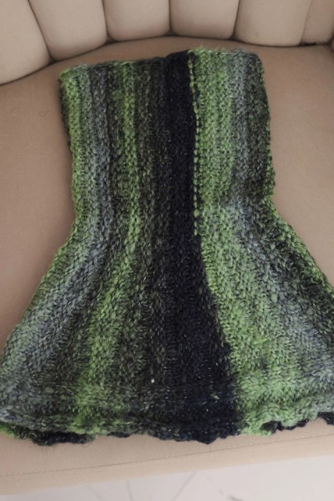 Komin damski wełniany miękki otulacz golf zimowy KN21 zielony