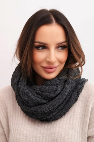 Komin damski wełniany pleciony miękki i ciepły KN23 grafitowy